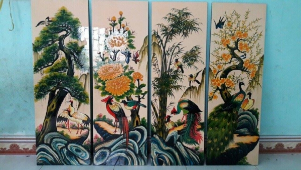 Tranh bộ Tùng Cúc Trúc Mai